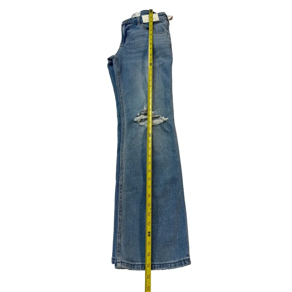 Hollister Relaxed Straight Jeans Womens 00R Blue NEW Distressed Low Rise